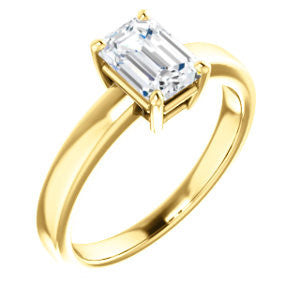 Cubic Zirconia Engagement Ring- The Myaka (Customizable Radiant Cut Solitaire with Medium Band)