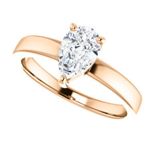 Cubic Zirconia Engagement Ring- The Myaka (Customizable Pear Cut Solitaire with Medium Band)