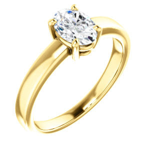 CZ Wedding Set, featuring The Myaka engagement ring (Customizable Oval Cut Solitaire with Medium Band)