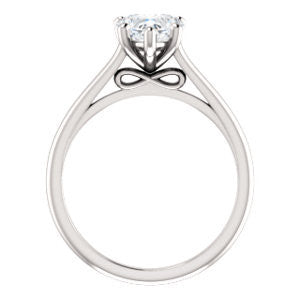 Cubic Zirconia Engagement Ring- The Madelyn (Customizable Heart Cut Solitaire with Infinity Trellis Decoration)