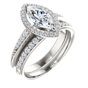 Cubic Zirconia Engagement Ring- The Maxine (Customizable Marquise Cut)