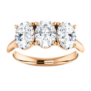 Cubic Zirconia Engagement Ring- The Londyn (Customizable Triple Oval Cut 3-stone Style)