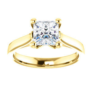 Cubic Zirconia Engagement Ring- The Noemie Jade (Customizable Cathedral-set Princess Cut Solitaire)
