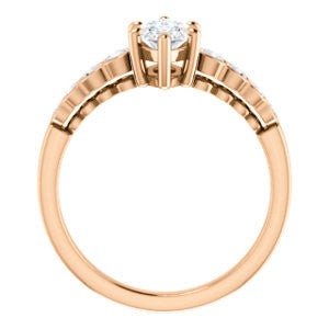 Cubic Zirconia Engagement Ring- The Jhenny (Customizable Marquise Cut 9-Stone Design with Round Bezel Accents)