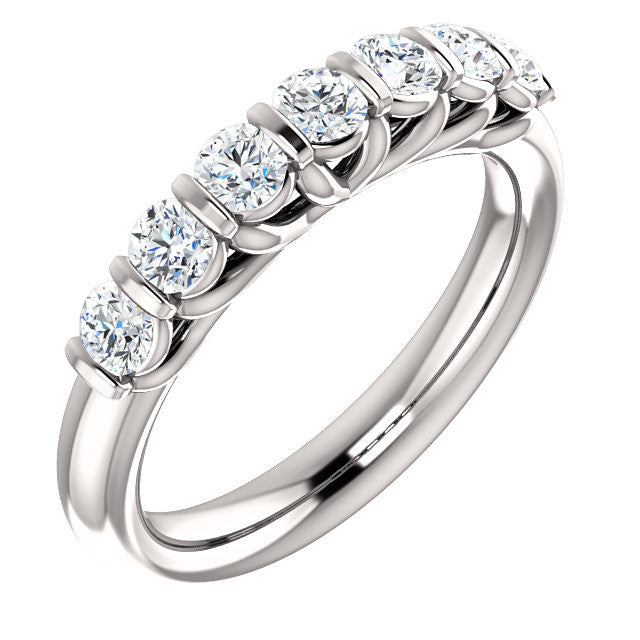 Cubic Zirconia Anniversary Ring Band, Style 122-615 (Customizable Round Cut)