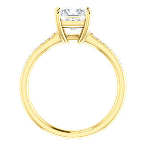 Cubic Zirconia Engagement Ring- The Monikama (Customizable Princess Cut Thin Band Design with Round Accents)