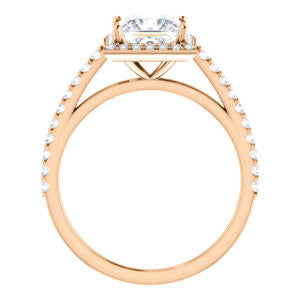 Cubic Zirconia Engagement Ring- The Monique (Customizable Princess Cut Cathedral-Halo with Thin Pave-Band)