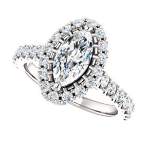 Cubic Zirconia Engagement Ring- The Mckenzie (Customizable Marquise Cut)