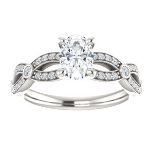 Cubic Zirconia Engagement Ring- The Catalina (Customizable Oval Cut)