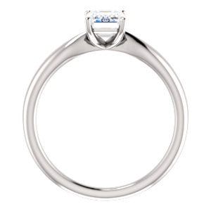Cubic Zirconia Engagement Ring- The Nyah (Customizable Emerald Cut Solitaire with Tapered Bevel Band)