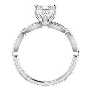Cubic Zirconia Engagement Ring- The Catalina (Customizable Princess Cut)