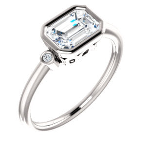 Cubic Zirconia Engagement Ring- The Analise (Customizable Emerald Cut)