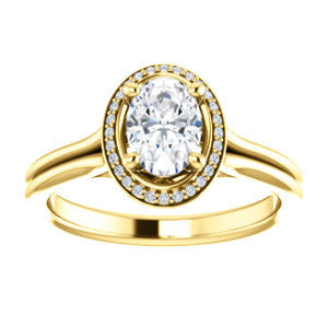 Cubic Zirconia Engagement Ring- The Jaci (Customizable Cathedral-set Oval Cut Design with Split-Band and Halo Accents)
