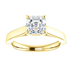 CZ Wedding Set, featuring The Kaela engagement ring (Customizable Asscher Cut Solitaire with Stackable Band)