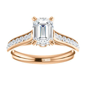 Cubic Zirconia Engagement Ring- The Tabitha (Customizable Radiant Center with Round Channel)