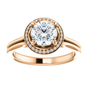 Cubic Zirconia Engagement Ring- The Jaci (Customizable Cathedral-set Round Cut Design with Split-Band and Halo Accents)