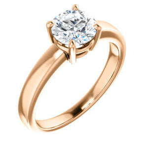 Cubic Zirconia Engagement Ring- The Myaka (Customizable Round Cut Solitaire with Medium Band)