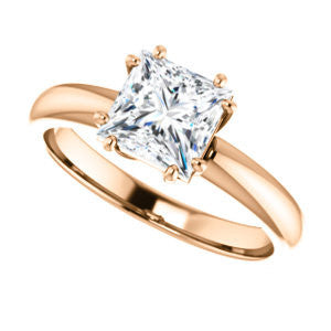 Cubic Zirconia Engagement Ring- The Ziitlaly (Customizable Princess Cut Solitaire with High Basket)