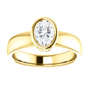 Cubic Zirconia Engagement Ring- The Jilari (Customizable Bezel-set Oval Cut with Under-Halo)