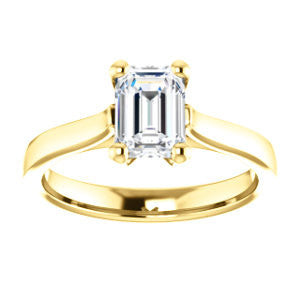 Cubic Zirconia Engagement Ring- The Noemie Jade (Customizable Cathedral-set Emerald Cut Solitaire)