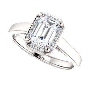 Cubic Zirconia Engagement Ring- The Juana (Customizable Cathedral-raised Radiant Cut Design with Halo Accents and Under-Halo Style)