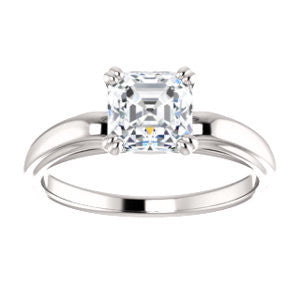 Cubic Zirconia Engagement Ring- The Jodee (Customizable Cathedral-set Asscher Cut Solitaire with Tapered Band)