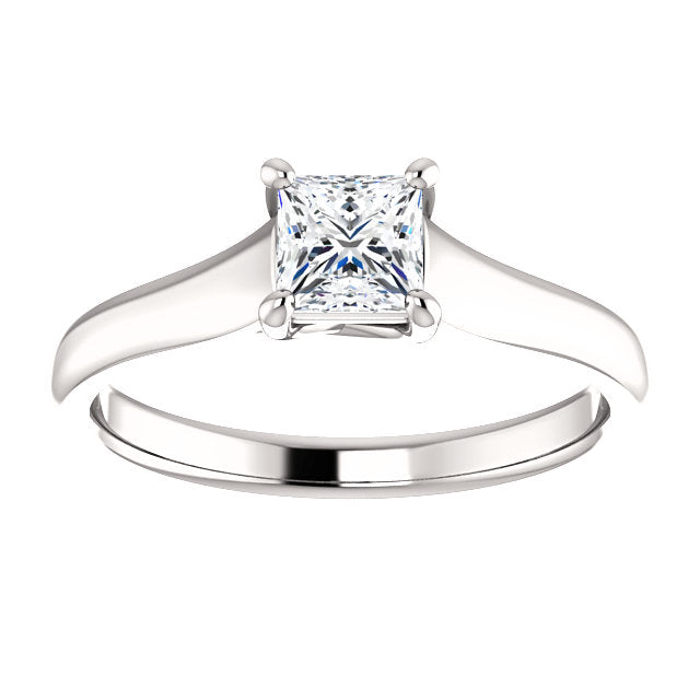 Cubic Zirconia Engagement Ring- The Natasha (0.25-2.0 CT Cathedral-inspired Princess-Cut Design)
