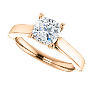 Cubic Zirconia Engagement Ring- The Kaela (Customizable Cushion Cut Solitaire with Stackable Band)