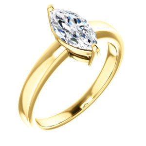 CZ Wedding Set, featuring The Myaka engagement ring (Customizable Marquise Cut Solitaire with Medium Band)