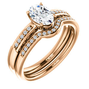 Cubic Zirconia Engagement Ring- The Shantya (Customizable 11-stone Oval Cut Design with Round Accents & Delicate Filigree)