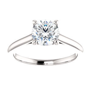 Cubic Zirconia Engagement Ring- The Madelyn (Customizable Round Cut Solitaire with Infinity Trellis Decoration)