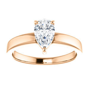 CZ Wedding Set, featuring The Myaka engagement ring (Customizable Pear Cut Solitaire with Medium Band)