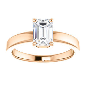 CZ Wedding Set, featuring The Myaka engagement ring (Customizable Radiant Cut Solitaire with Medium Band)