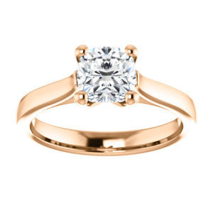 CZ Wedding Set, featuring The Noemie Jade engagement ring (Customizable Cathedral-set Cushion Cut Solitaire)