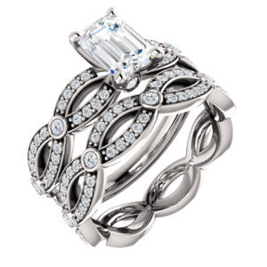 Cubic Zirconia Engagement Ring- The Catalina (Customizable Radiant Cut)