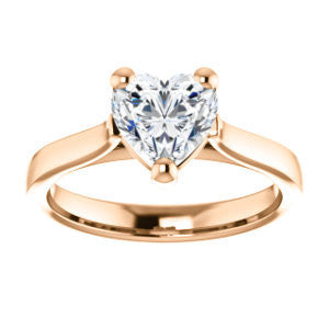 Cubic Zirconia Engagement Ring- The Noemie Jade (Customizable Cathedral-set Heart Cut Solitaire)