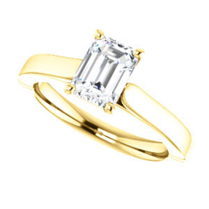 Cubic Zirconia Engagement Ring- The Kaela (Customizable Radiant Cut Solitaire with Stackable Band)