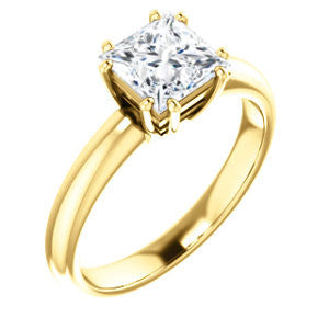Cubic Zirconia Engagement Ring- The Ziitlaly (Customizable Princess Cut Solitaire with High Basket)