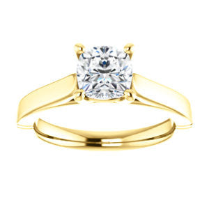Cubic Zirconia Engagement Ring- The Kaela (Customizable Cushion Cut Solitaire with Stackable Band)
