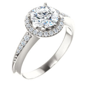 Cubic Zirconia Engagement Ring- The Maxine (Customizable Round Cut)