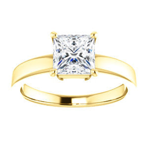 CZ Wedding Set, featuring The Myaka engagement ring (Customizable Princess Cut Solitaire with Medium Band)