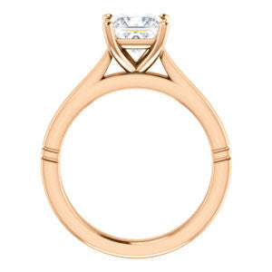 Cubic Zirconia Engagement Ring- The Kaela (Customizable Princess Cut Solitaire with Stackable Band)