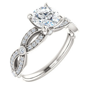 Cubic Zirconia Engagement Ring- The Catalina (Customizable Round Cut)