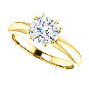 Cubic Zirconia Engagement Ring- The Ziitlaly (Customizable Round Cut Solitaire with High Basket)