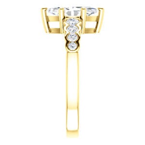 Cubic Zirconia Engagement Ring- The Jhenny (Customizable Marquise Cut 9-Stone Design with Round Bezel Accents)