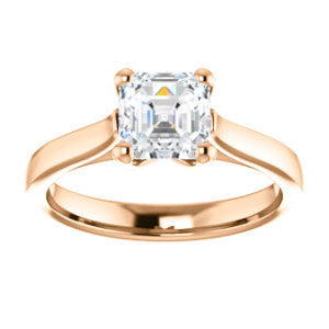 Cubic Zirconia Engagement Ring- The Noemie Jade (Customizable Cathedral-set Asscher Cut Solitaire)
