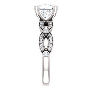 Cubic Zirconia Engagement Ring- The Catalina (Customizable Princess Cut)