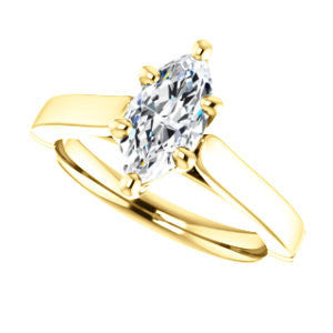 CZ Wedding Set, featuring The Kaela engagement ring (Customizable Marquise Cut Solitaire with Stackable Band)