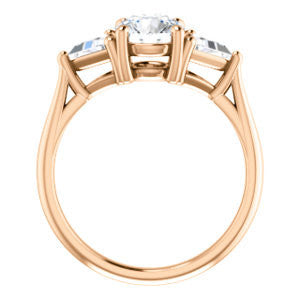 Cubic Zirconia Engagement Ring- The Prisma (Classic Three-Stone Triangle Accent and Round Cut center)