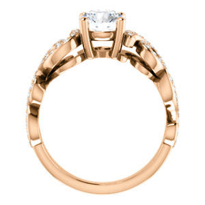 Cubic Zirconia Engagement Ring- The Carla (Customizable Round Cut Split-Band Curves)
